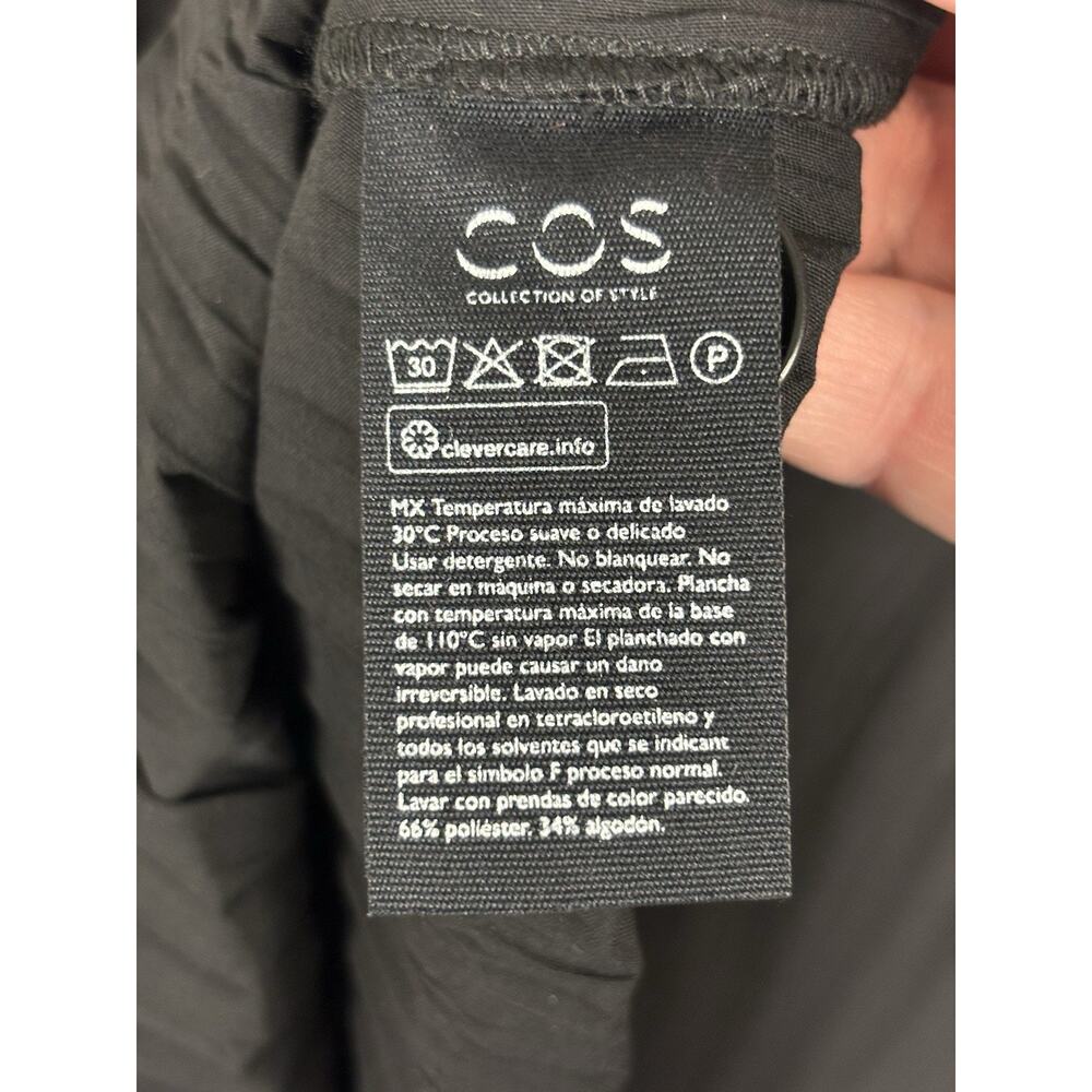COS Women’s Maxi Dress Size 6 Black Pleated Minimalist Modern Cotton Blend Long - Picture 13 of 15